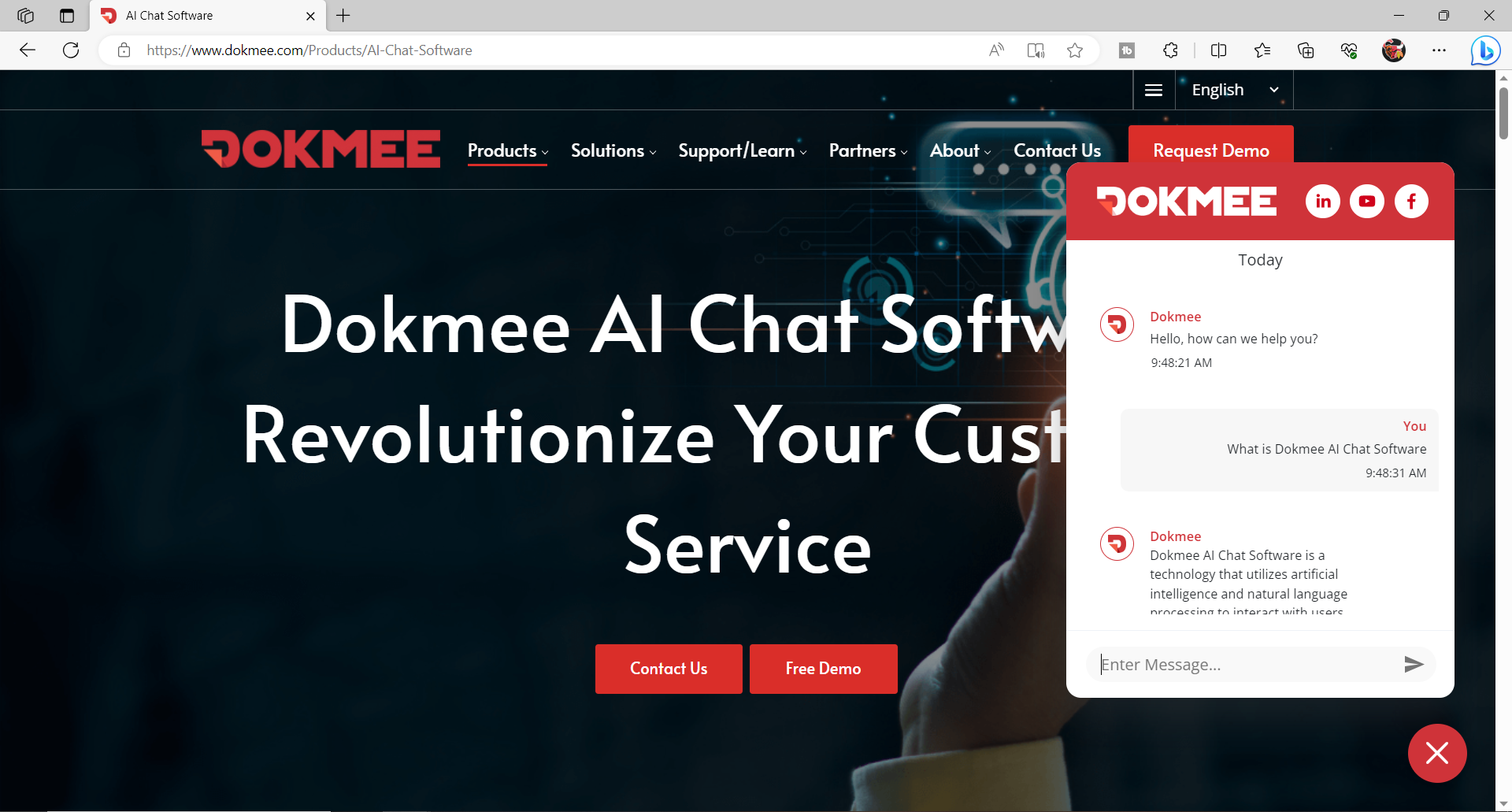 screenshot of Dokmee AI Chat Software
